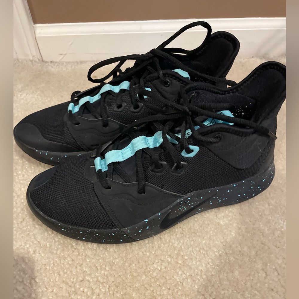 Nike Pg 3 Diamond Black Aqua Paul George Basketball Shoes